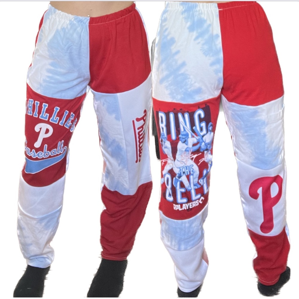 Phillies Red and White Patchwork Joggers